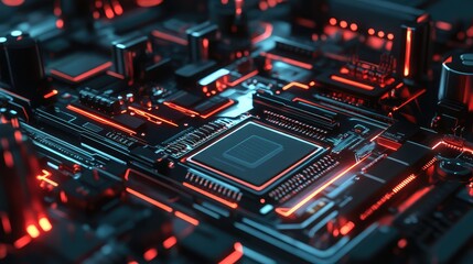 Obraz premium technology futuristic style electronic display board