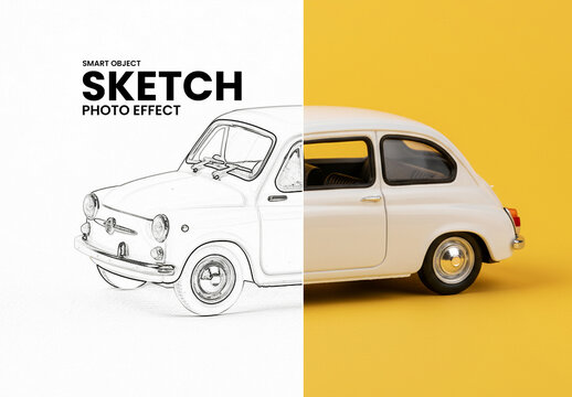 Pencil Sketch Photo Effect PSD