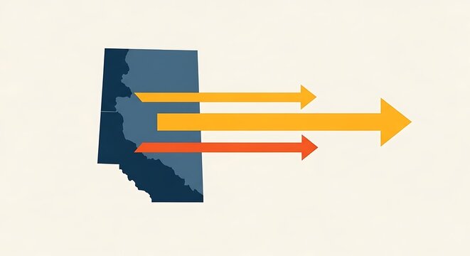 Alberta Map With Arrows.