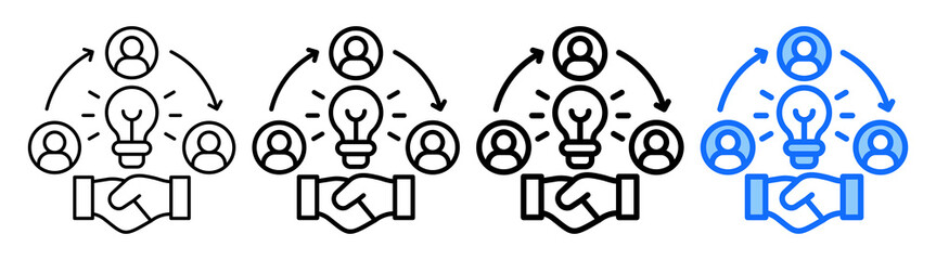 Collaborative Innovation Icon Different Style Outline Collection Set