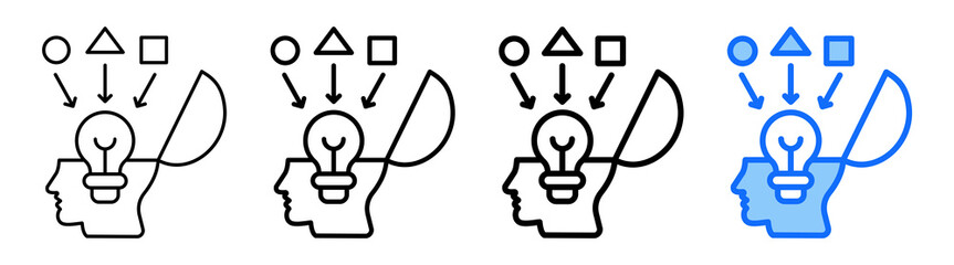 Fototapeta premium Open Innovation Icon Different Style Outline Collection Set