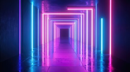 Fototapeta premium futuristic neon themed digital portal expansion