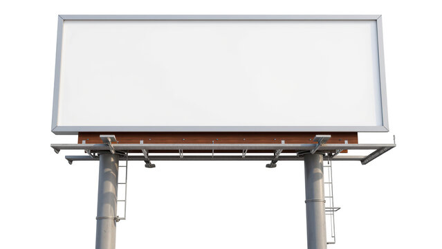 Empty billboard structure with blank white surface, designed for advertising or promotional messages. sturdy metal frame supports sign