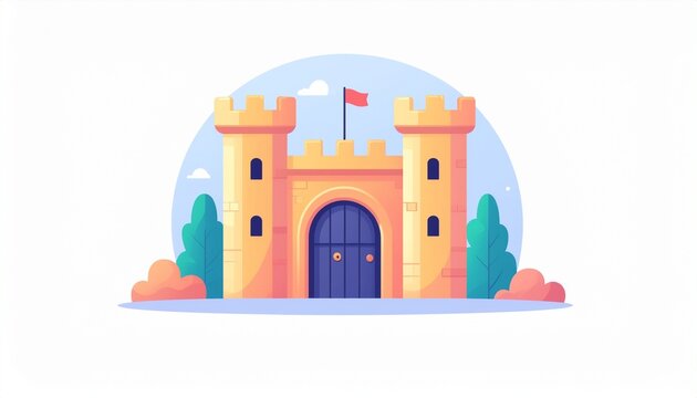 An online shopper's credit card is a fortress with a closed gate, a metaphor for a secure transaction - Powered by Adobe