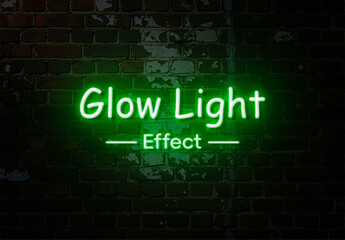 Glow Neon Light Logo Mockup