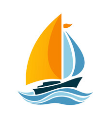 sailing ship on a white background