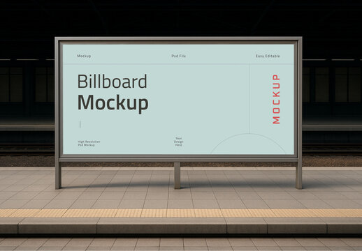 Subaway Advertising Stand Billboard Mockup