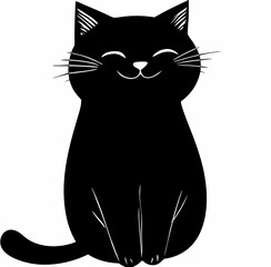 Obraz premium black cat vector illustration