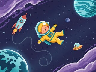 little girl on the moon