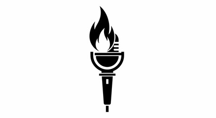 Flat Vector Torch Icon A Fiery Symbol