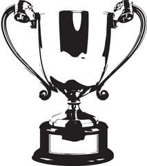 Trophy Icon with Reflective Gold Surface Isolated on Vector Illustration.