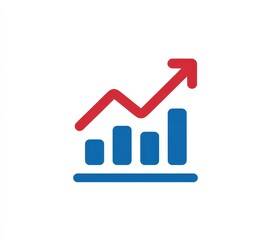 Red And Blue Growing Graph Icon