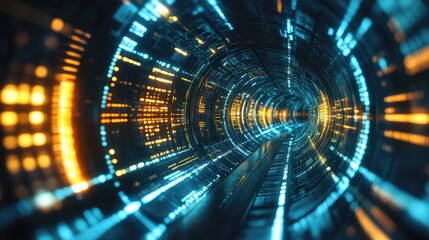 Fototapeta premium nostalgia vintage style data tunnel scrolling