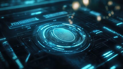 Obraz premium security realistic futuristic biometric scan