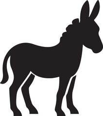 Donkey Silhouette Vector Illustration Farm Animal Icon Mule Symbol Graphic Agriculture Livestock Artwork Black Outline Design for Logo Ranch Countryside and Education