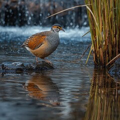 great blue heron on water