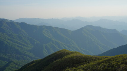 Beautiful natural scenery from Sobaeksan Mountain, Korea