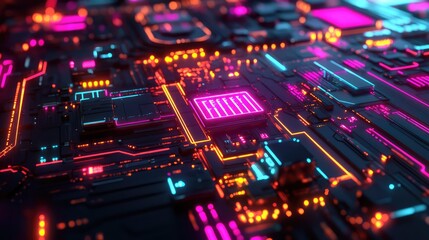 innovation neon style biochip warping