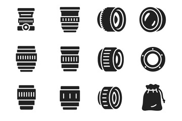 Mount camera mirrorless housing vector cinema compact dslr icon vintage lens