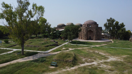 Rawat fort in Rawalpindi Pakistan showing the historic tomb of Sultan Sarang Khan and his sons who...