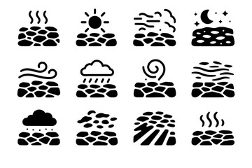 Icons pavement shadow rising vector desert contrast splash dust pattern shadows cloudy