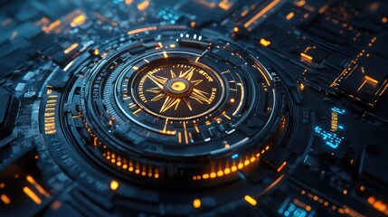 innovation futuristic style compass layering