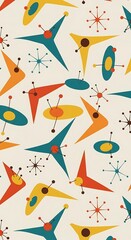 Mid-Century Modern Geometric Pattern Design.