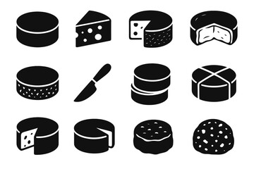 Wheel texture vector wedge icon rind cheese wrapped grid stacked icons wheels