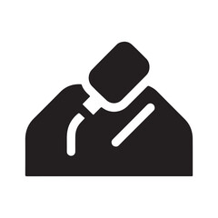 Flat Glyph Icon of Detergent Bottle Pouring onto Laundry Pile