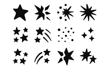 Fragmented vector pattern star abstract dotted clusters arc cluster icon playful random