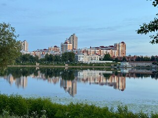 view from Obolon island, Kyiv, Ukraine