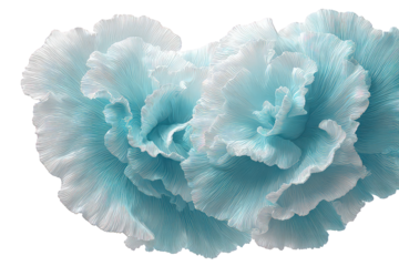 Abstract Teal and White Crystal Cloud Formation