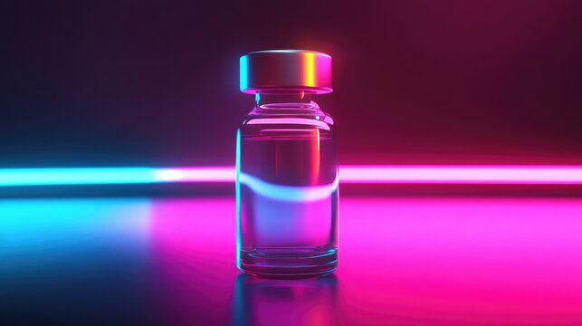 vil neon glow style simulation of a vaccine vial