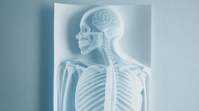 diagnosis clinical notes in an x ray paper cutout style