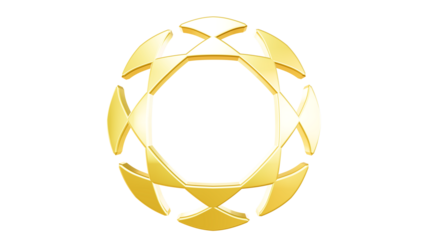 Elegant Golden 3D Geometric Abstract Sphere Structure on a Pure Black Background