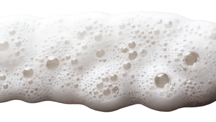 White Foam Texture with Gray Spots on Transparent Background
