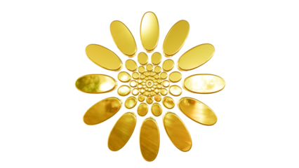 Dynamic Gold Ovals Forming a Radiant Spiral Pattern on a Dark Canvas