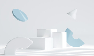 Minimal product placement. podium display for product presentation. 3d illustration