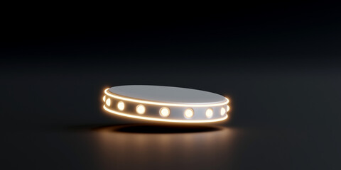 podium with lights, 3d illustration