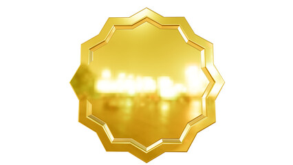 Luxurious 3D Rendered Golden Multi-faceted Emblem Ready for Text and Branding