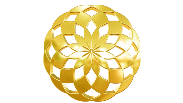 Luxurious Golden Spherical Geometric Pattern on Black Background for Elegant Design