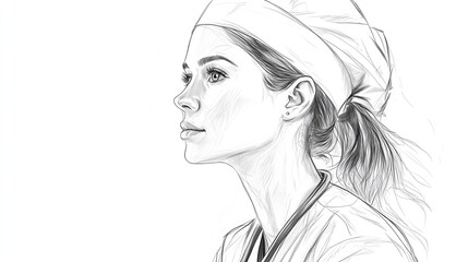 Fototapeta premium design sketch style rotating nurse avatar