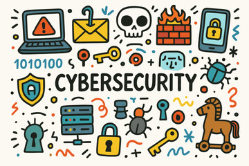 Cybersecurity, security filled icon set. digital safety, secure technology symbols