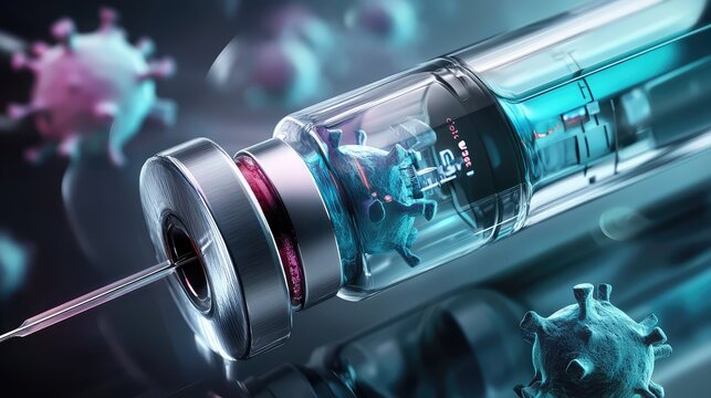 medicine highly detailed cross section of a vaccine vial