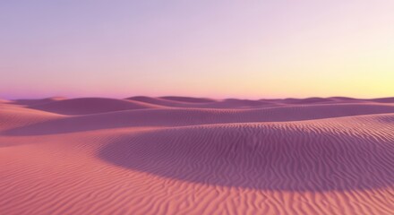 Serene Desert Landscape with Pastel Hues Under a Gentle Sky