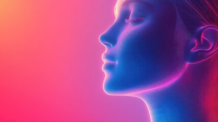 Obraz premium technology futuristic scan of a patient's avatar with a smooth gradient