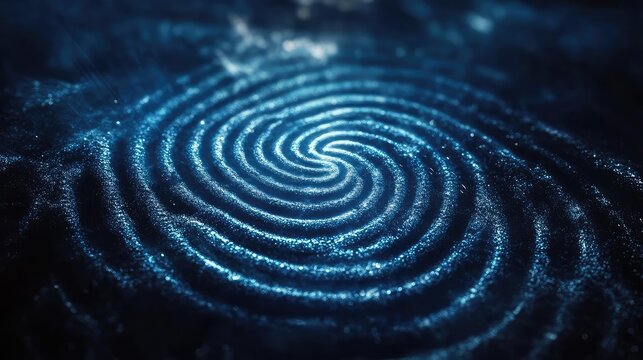 spirl realistic style of a spiraling fingerprint