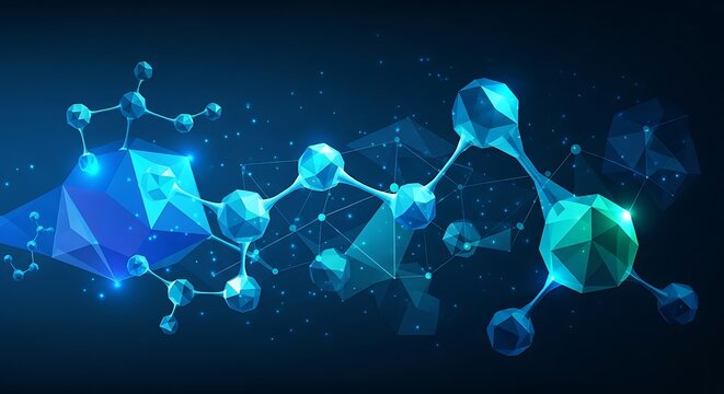 Futuristic Molecular Structure Illustration for Scientific Advancement
