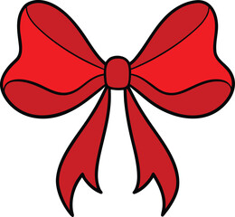 red ribbon bow vector
