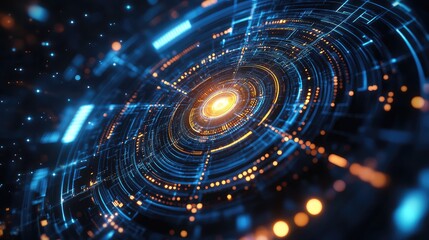 Fototapeta premium signal holographic style radar network scanning